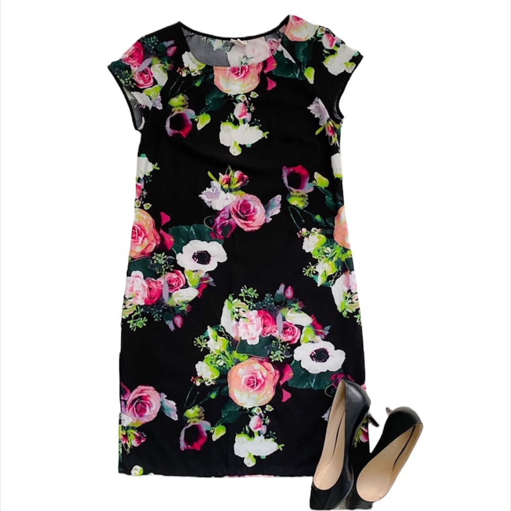 Merona short sleeve floral shift dress